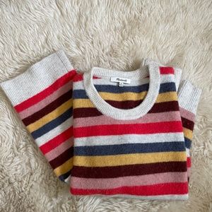 Cardiff Striped Crewneck Sweater in Coziest Yarn - Size XS